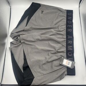 NWTUnder Armour Women's Play Up 3.0 Gray and Black Loose Running Shorts Size‎ 2X